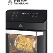 evvoli Air fryer 12 Litre, 8 Preset Programs, Oven Multi-functions, Digital Control Panel Display 1850W - EVKA-AO1212B Black
