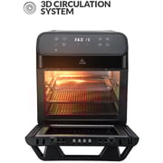 evvoli Air fryer 12 Litre, 8 Preset Programs, Oven Multi-functions, Digital Control Panel Display 1850W - EVKA-AO1212B Black