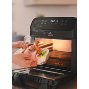 evvoli Air fryer 12 Litre, 8 Preset Programs, Oven Multi-functions, Digital Control Panel Display 1850W - EVKA-AO1212B Black