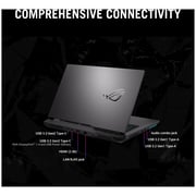 ASUS ROG Strix G15 (2022) Gaming Laptop - AMD Ryzen 7-6800H / 15.6inch FHD / 16GB RAM / 1TB SSD / 4GB NVIDIA GeForce RTX 3050 Graphics / Windows 11 Home / English & Arabic Keyboard / Grey / Middle East Version - [G513RC-HN013W]