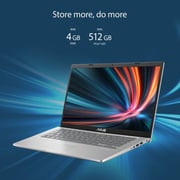 Asus Laptop - 11th Gen Core i3 3GHz 4GB 512GB Win11 14inch FHD Silver English/Arabic Keyboard X415EA EB584W (2022) Middle East Version