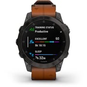 Garmin 010-02582-30 Epix Gen 2 Sapphire Smart Watch with Chestnut Leather Band Black Titanium