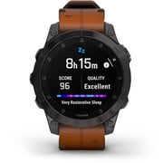 Garmin 010-02582-30 Epix Gen 2 Sapphire Smart Watch with Chestnut Leather Band Black Titanium