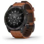 Garmin 010-02582-30 Epix Gen 2 Sapphire Smart Watch with Chestnut Leather Band Black Titanium