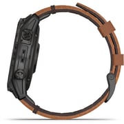 Garmin 010-02582-30 Epix Gen 2 Sapphire Smart Watch with Chestnut Leather Band Black Titanium