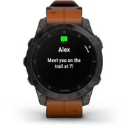 Garmin 010-02582-30 Epix Gen 2 Sapphire Smart Watch with Chestnut Leather Band Black Titanium