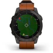 Garmin 010-02582-30 Epix Gen 2 Sapphire Smart Watch with Chestnut Leather Band Black Titanium