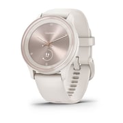 Garmin Vivomove Sport 40mm Ivory Case and Silicone Band with Peach Gold Accents