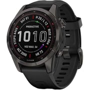 Garmin 0100253925 Fenix 7S Sapphire Solar Smart Watch 42mm Carbon Grey DLC Titanium With Black Band