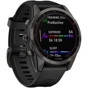 Garmin 0100253925 Fenix 7S Sapphire Solar Smart Watch 42mm Carbon Grey DLC Titanium With Black Band