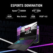 Asus ROG Strix G17 G713RM-KH076W Gaming Laptop - Ryzen 7 3.2GHz 16GB 1TB 6GB Win11 17.3inch FHD Volt Green NVIDIA GeForce RTX 3060 English/Arabic Keyboard