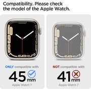 Spigen Ultra Hybrid designed for Apple Watch Case with Screen Protector for Apple Watch 45mm Series 8/7 - Crystal Clear