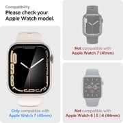 Spigen Pro Flex EZ Fit designed for Apple Watch Series 8/7 (45mm) Tempered Glass Screen Protector with Auto Align install kit - [2 Pack]