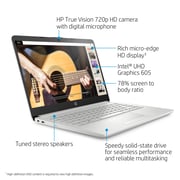 HP 14-CF2033WM Pentium Laptop Intel Pentium Silver N5030 1.10GHz 4GB 128GB SSD Intel UHD Graphics 605 Windows 10 Home S 14inch HD Silver With Mouse Pad Bundle