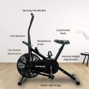 Sparnod Fitness Sab-06 Air Bike Exercise Cycle For Home Gym - Dual Action For Full Body Workout - Adjustable Resistance, Height Adjustable Seat, Without Back Rest
