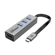 Promate Usb-c Hub Hdmi Adapter With 3 Usb 3.0 Ports, 5gbps Sync Charge And 4k Hdmi 30hz Port, Mediahub-c3