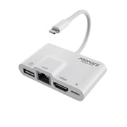 Promate Lightning Hub With 1080p Hdmi, Rj45 Ethernet, Data Transfer Usb And Lightning Charging Port, Mediasync-lt