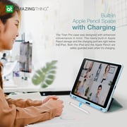 Amazing Thing Titan Pro Designed For Ipad 10.2 Inch Case - Ipad 9th Generation Case Cover (2021) / Ipad 8th Gen Case (2020) / Ipad 7th Gen Case (2019) With Pencil Storage Slot - Blue
