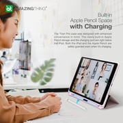 Amazing Thing Titan Pro Designed For Ipad 10.2 Inch Case - Ipad 9th Generation Case Cover (2021) / Ipad 8th Gen Case (2020) / Ipad 7th Gen Case (2019) With Pencil Storage Slot - Pink