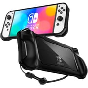Spigen Rugged Armor Designed For Nintendo Switch Oled Case Cover (2021) With Strap - Matte Black