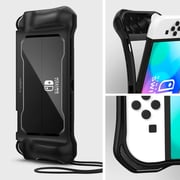 Spigen Rugged Armor Designed For Nintendo Switch Oled Case Cover (2021) With Strap - Matte Black