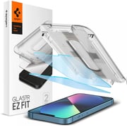 Spigen Glastr Ez Fit [2 Pack] Antiblue Designed For Iphone 13 And Iphone 13 Pro Screen Protector (6.1 Inch) Premium Tempered Glass With Auto Align Technology - [anti Blue Light]