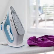 Braun – 2000W TexStyle 1 Steam Iron with SuperCeramic Soleplate and Precision Tip, Blue/White, Steam Iron SI1050BL