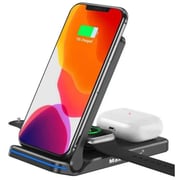 Max & Max 3 in 1 Wireless Charging Stand Black