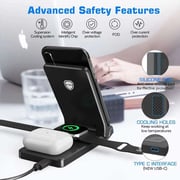 Max & Max 3 in 1 Wireless Charging Stand Black
