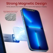 Moxedo Magnetic Side Mount Phone Holder Aluminum Alloy Adjustable Laptop Desktop Monitor Side Mount Clip Compatible With Iphone 13 Pro Max/13 Pro/13/13 Mini/12/11 Series And Smartphones Silver