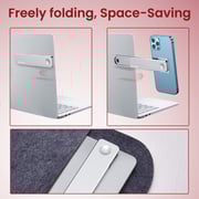 Moxedo Magnetic Side Mount Phone Holder Aluminum Alloy Adjustable Laptop Desktop Monitor Side Mount Clip Compatible With Iphone 13 Pro Max/13 Pro/13/13 Mini/12/11 Series And Smartphones Silver
