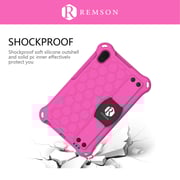 Remson Slim Shockproof Impact-resistant Silicone Stand Smart Cover Case With Hand Strap,shoulder Strap For Samsung Galaxy Tab A 8.4 2020 Sm-t307/t307u Pink/black