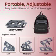 Moxedo Foldable Aluminum Laptop Stand With Phone Holder Compatible For Macbook Apple Mac Pro Air Dell, Hp And More Laptops 11 Up To 15 Inch