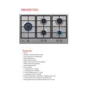 Nobel Built In 5 Burner Gas Hobs NBH9501SSH