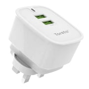 Toreto IOS Dual USB Home Charger 1m White