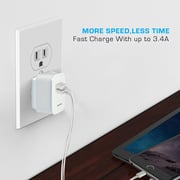 Toreto IOS Dual USB Home Charger 1m White