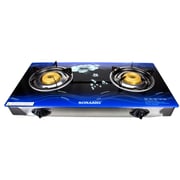 Sonashi Double Gas Burner (blue Floral) Sgb-202gn