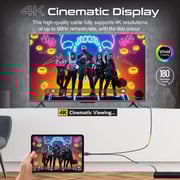 بروميت كابل Hdmi 4K ، موصل لايتنينج متين للغاية إلى كابل Hdmi مع جسر شحن USB ، نقل 4K @ 30 هرتز ، نقل 1080p @ 60 هرتز و 1.8 متر كابل مضفر مضاد للتشابك للهواتف، أجهزة أيباد ، Medialink-lt