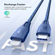 Ravpower USB Type C to Lightning Cable 2m Blue