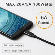 Maxguard Veloce-Series Nylon Braided USB-C To USB-C Cable 1m Black