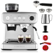 Sunbeam Em5300s Barista Max Coffee Machine | Automatic Espresso, Latte & Cappuccino Coffee Maker With Integrated Bean Grinder & Steam Milk Frother | 15 Bar Italian Pump | Silver