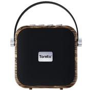 Toreto Tor-349 Timber Max Bluetooth V5.0 Speaker With Mic 5w, 4 Hours Playback, Supporting Carry Handle, Usb, Sd Card, Aux & Fm (wooden Brown) Visit The Toreto Store
