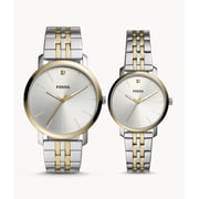 Fossil His And Her Lux Luther Three-hand Two-tone Stainless Steel Watch Gift Set BQ2467 Set