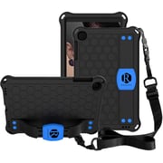 Samsung Galaxy Tab A 10.1 2019 (t510/t515) Remson Honeycomb Stand Handle Shockproof Drop Protection With Shoulder Strap Back Case Cover (black/blue)