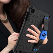 Samsung Galaxy Tab A 10.1 2019 (t510/t515) Remson Honeycomb Stand Handle Shockproof Drop Protection With Shoulder Strap Back Case Cover (black/blue)