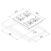 CM Built In Glass Hob 60 Cm CMCRYS604G