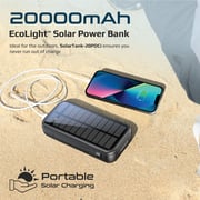 بروميت شاحن متنقل على الطاقة الشمسية، شاحن بطارية محمول 20000 مللي أمبير في الساعة Solartank-20pdci