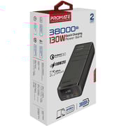 Promate Power Bank 38000mAh Black PowerMine-130W