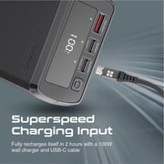 Promate Power Bank 38000mAh Black PowerMine-130W