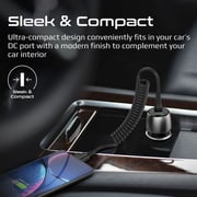 Promate Car Charger with USB-C Cable 3Ft Black